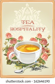 Vector Love Card with tea cup
