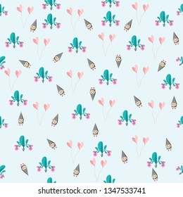 vector of love cartoon image patterns - Vector