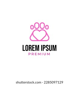 Idea del concepto de diseño del logotipo de la impresión del gato o del perro