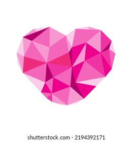 vector love crystal with pink gradient color