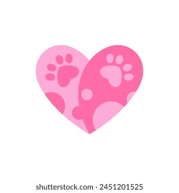 Vector love cute logo dog paws template