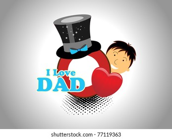 vector i love dad concept background for father's day