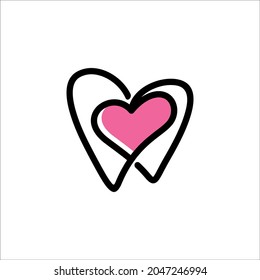 vector love dental logo design