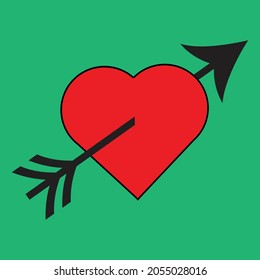 Vector Love Design with Red and Green