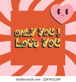 vector love design vintage colour style 90s