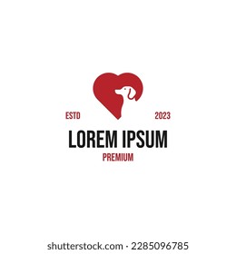 Vector love dog logo design concept illustration idea