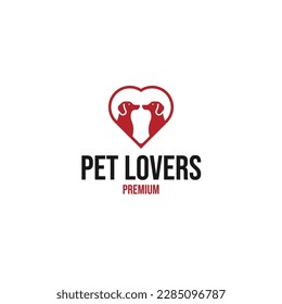 Vector love dog logo design concept illustration idea