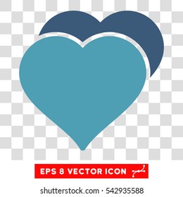 Vector Love EPS vector icon. Illustration style is flat iconic bicolor cyan and blue symbol on a transparent background.