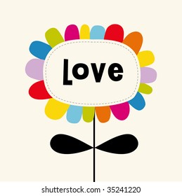vector love flower card