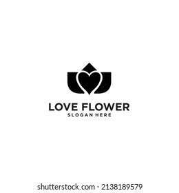 Vector Love Flower Heart Logo Template Stock Vector