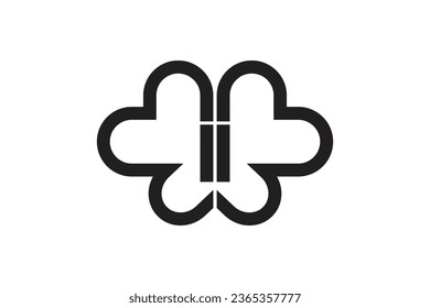 Vector love flower logo design