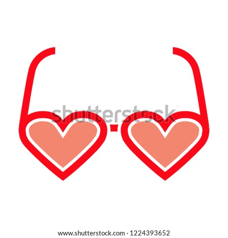vector love glasess concept. Flat illustration of fashion love. romantic love isolated on white background. valentine sign symbol. love icon