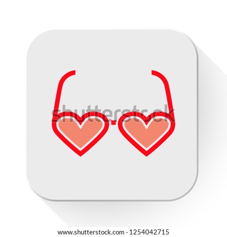 vector love glasess concept. Flat illustration of fashion love. romantic love isolated on white background. valentine sign symbol. love icon