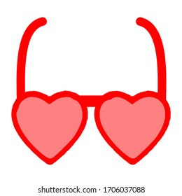 vector love Glasses on white background. valentine sign symbol. love icon for web and app
