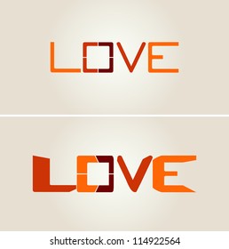 Vector "love" graphic text