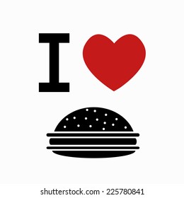 Vector love hamburger background. Eps10