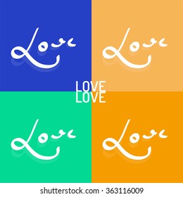 Vector love hand-drawn lettering