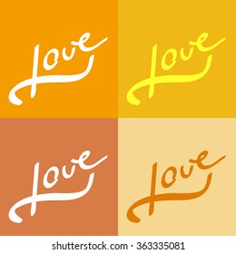 Vector love hand-drawn lettering