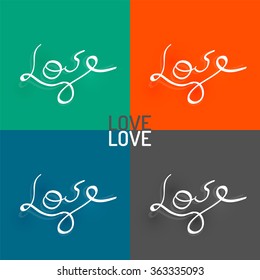 Vector love hand-drawn lettering