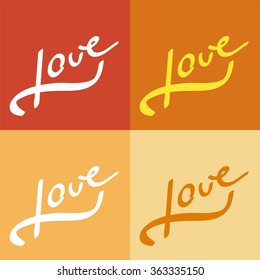 Vector love hand-drawn lettering