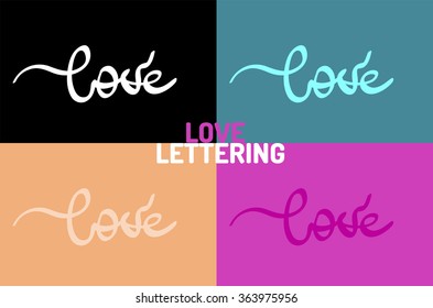 Vector love hand-drawn lettering