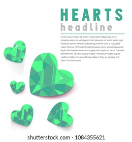 Vector Love Heart Diamond Background Slide Presentation Shape Sign Graphics Modern Professional Stylish Business 