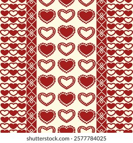 Vector of love. Heart set for festival. Vector and seamless. Red theme.