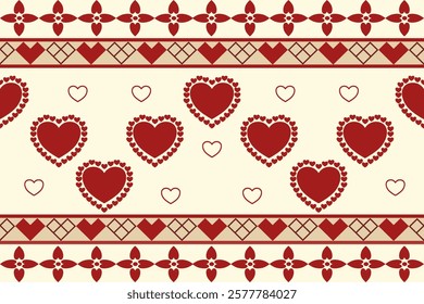 Vector of love. Heart set for festival. Vector and seamless. Red theme.