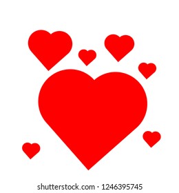 vector love hearts concept. Flat illustration of wedding love. romantic love isolated on white background. valentine sign symbol. love icon