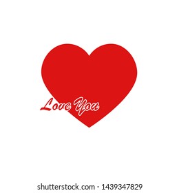 vector love hearts concept. Flat illustration love. love you quotes on red heart. valentine sign symbol. love icon