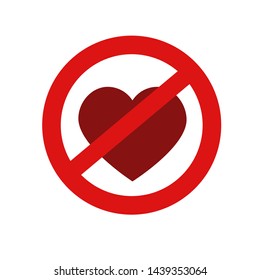 vector love hearts concept. Flat illustration stop love. valentine sign symbol. love icon