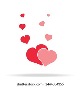vector love hearts concept. Flat illustration of wedding love. romantic love isolated on white background. valentine sign symbol. love icon
