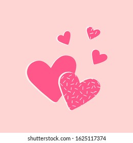 Vector love hearts concept. Flat illustration of wedding love. valentine sign symbol. love icon