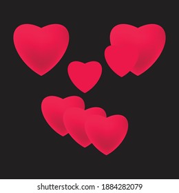 vector love hearts concept. Flat illustration of wedding love. romantic love isolated on white background. valentine sign symbol. love icon