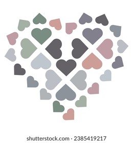 vector love hearts concept. Flat illustration of wedding love. romantic love isolated on white background. valentine sign symbol. love icon