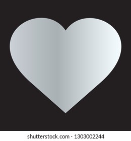 Vector Love Hearts concept. Love Icons art image. Romantic silver love isolated on black background.  Vector illustration EPS10. Valentine's Heart sign symbol - Design Element.