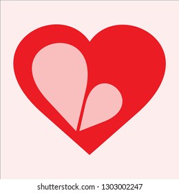 Vector Love Hearts concept. Love Icons art image. Romantic love isolated on soft pink background.  Vector illustration EPS10. Valentine's Heart sign symbol - Design Element.
