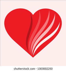 Vector Love Hearts concept. Love Icons art image. Romantic love isolated on soft pink background.  Vector illustration EPS10. Valentine's Heart sign symbol - Design Element.