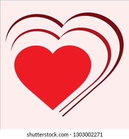 Vector Love Hearts concept. Love Icons art image. Romantic love isolated on soft pink background.  Vector illustration EPS10. Valentine's Heart sign symbol - Design Element.