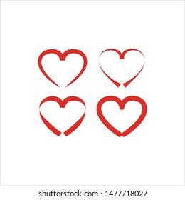  Vector Love Hearts concept. Love Icons. Romantic love isolated on white background. 
