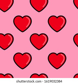 Vector love hearts concept seamless pattern on pink background isolated. Stock Vector Illustration. Perfect for wedding, Valentine's Day decor. Concept of love, romance, passion