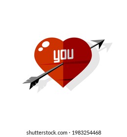 vector love icon red and black arrow, say love moment icon