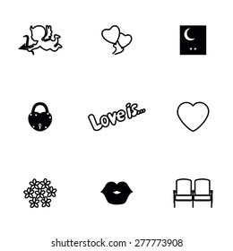 Vector Love icon set on white background