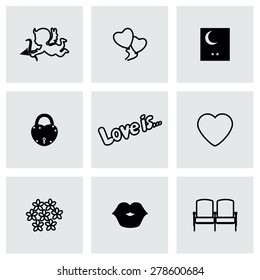 Vector Love icon set on grey background