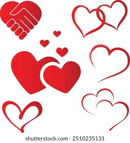 Vector love icons in different designs
