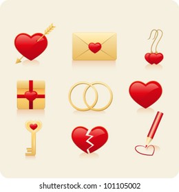 Vector love icons set