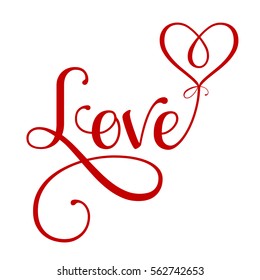 Vector "Love" inscription with heart