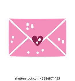 Carta de amor vectorial con forma de corazón para el día de San Valentín. sobre con un diseño romántico del corazón.