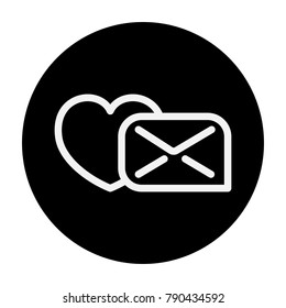 Vector love letter Icon, love message