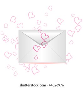 vector love letter on heart background